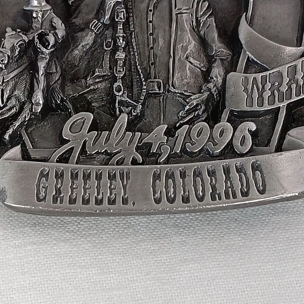 Vintage 1996 Metal Belt Buckle Greeley Independence Stampede Colorado 98/250